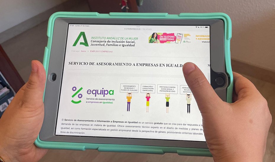 Un usuario consulta el servicio de asesoramiento a empresas en igualdad.