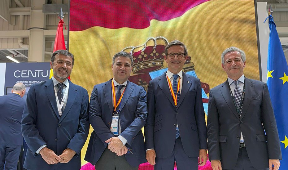 Counselor Jorge Paradela at an event in the Spain Pavilion at the International Aeronautics and Space Show at Paris-Le Bourget.